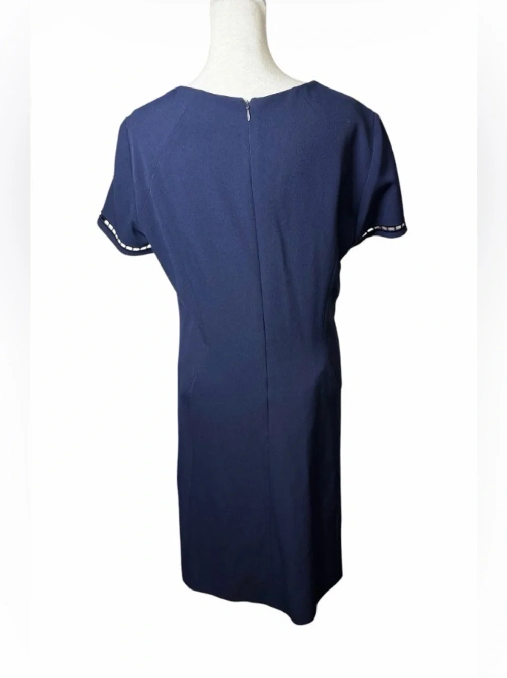 Alex Marie Classic Navy Short-Sleeve A-Line Dress. Size 10.